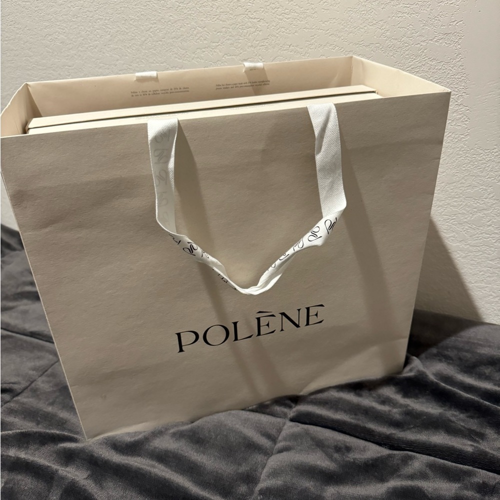 BNIB w/receipt Polene Cyme Bag Large Black textured leather - Picture 7 of 9
